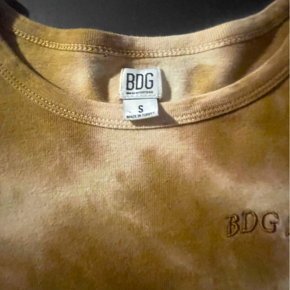 BDG Jeans (Size Small) Cropped Tie-Dye Crewneck Shirt in Brown and Cream - Picture 8 of 10